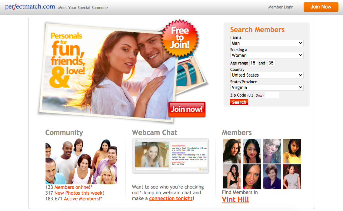 PerfectMatch main page