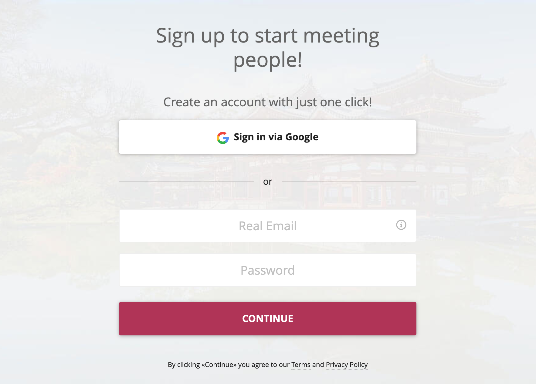 ChinaLove create account