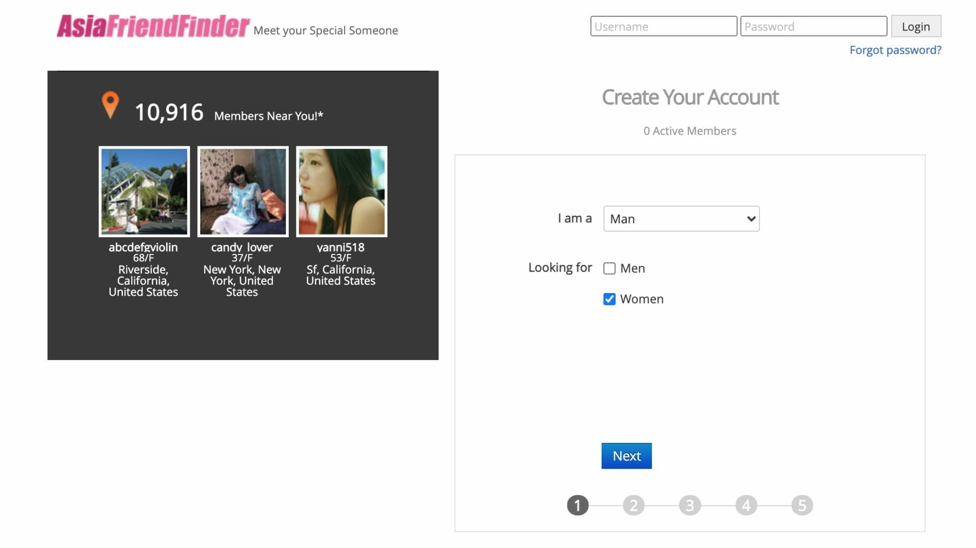 AsiaFriendFinder create account
