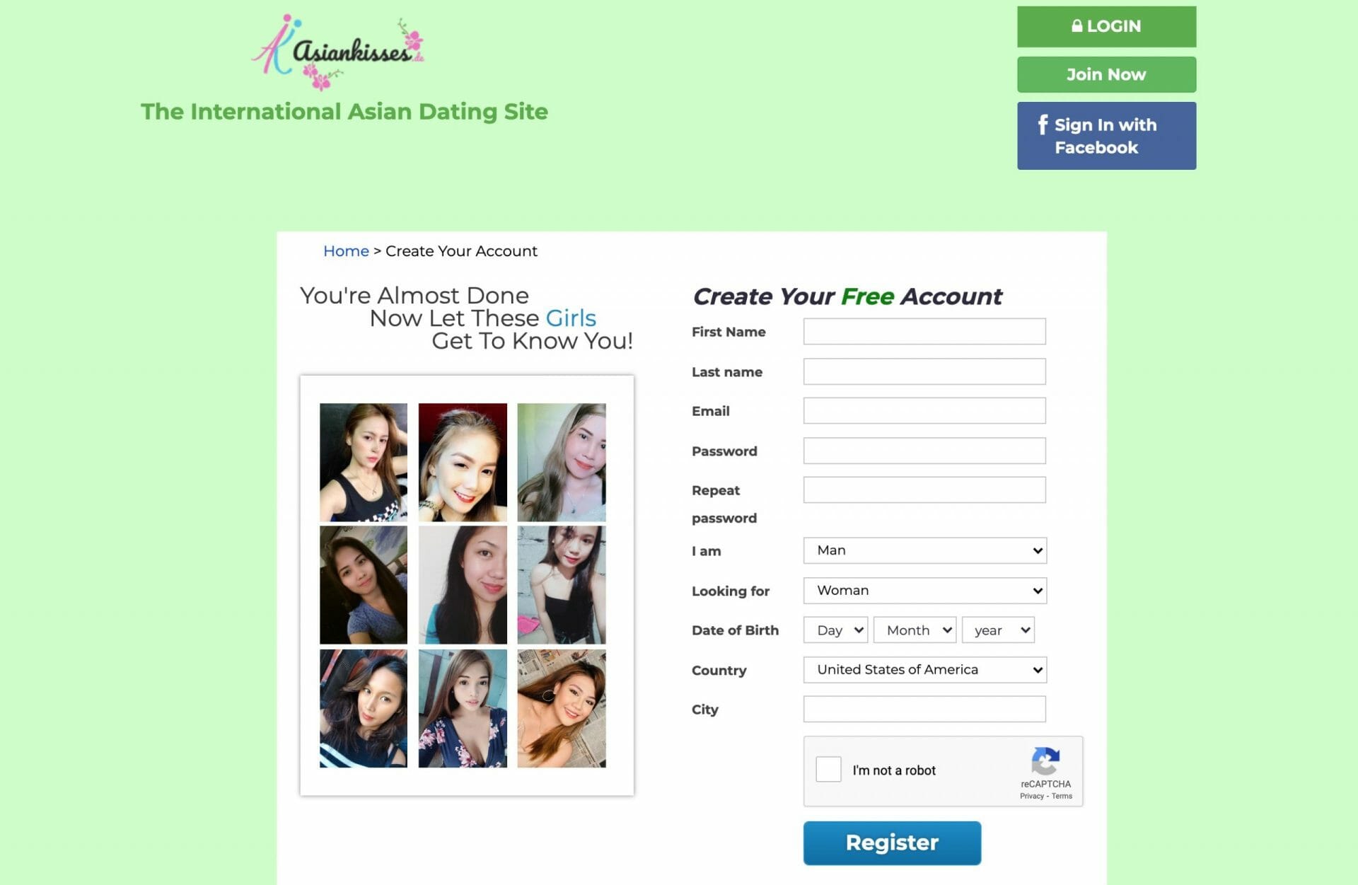 AsianKisses create account