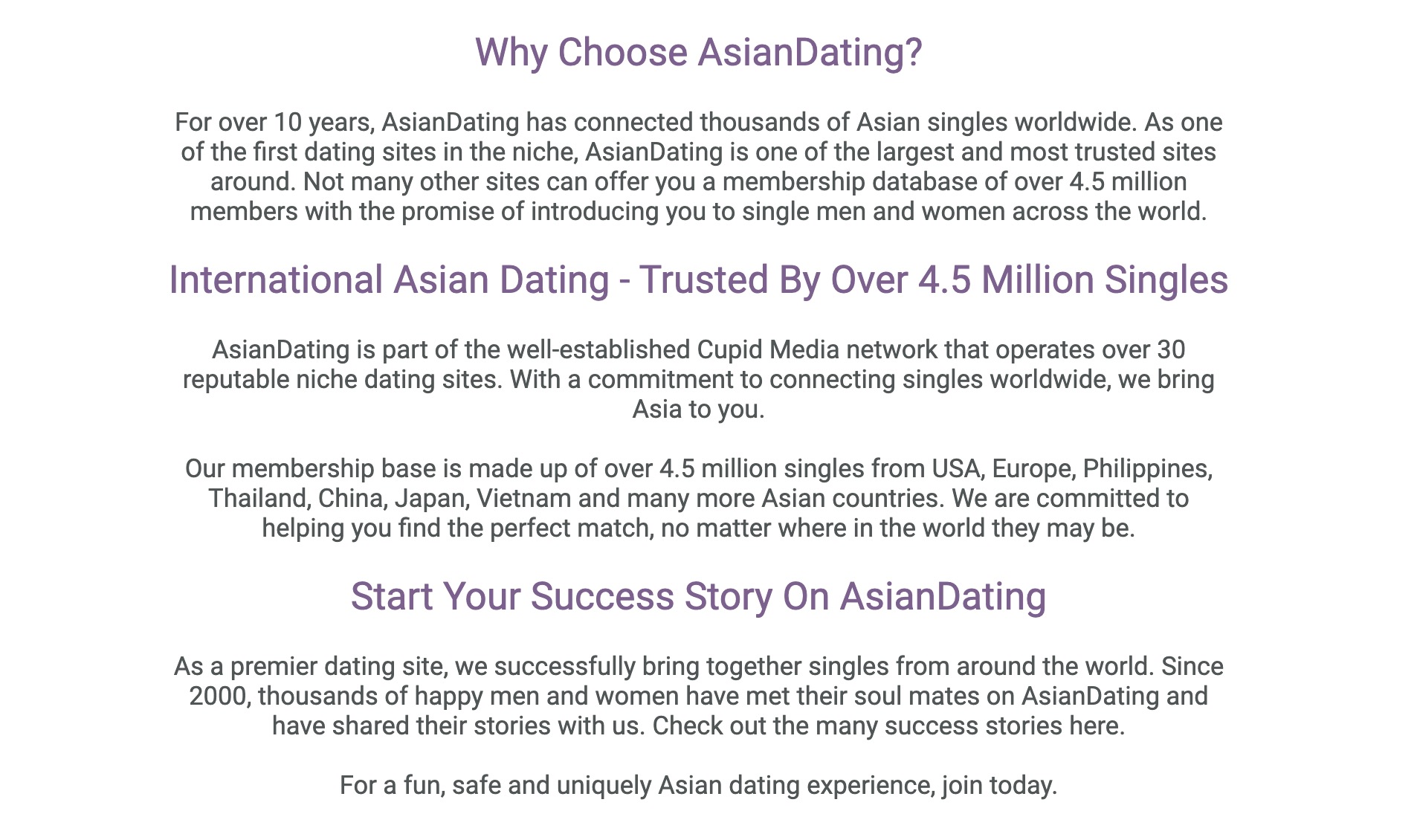 AsianDating why choose