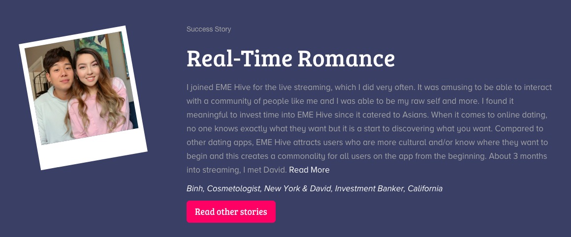 EastMeetEast real time romance